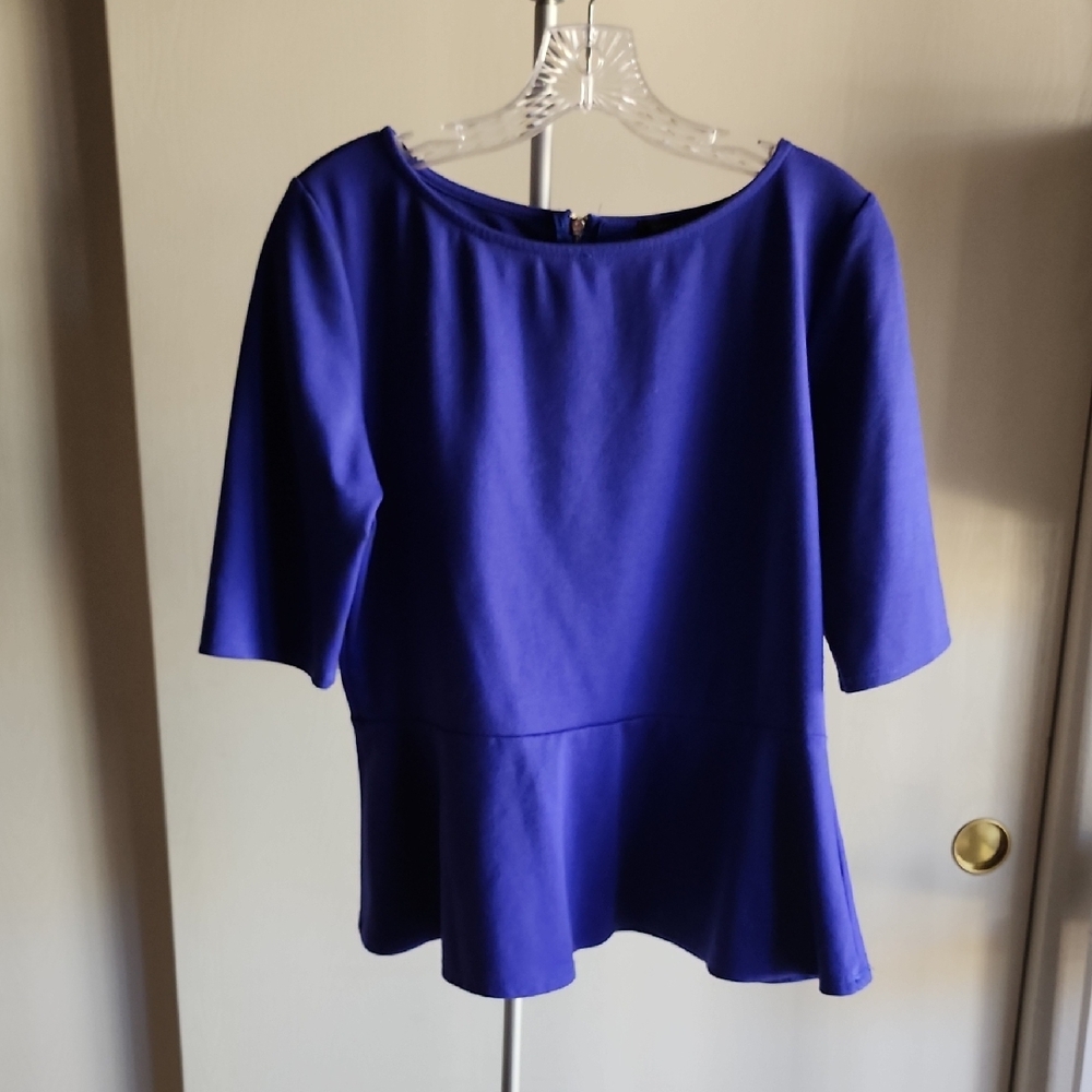 Green Envelope Royal Blue Peplum Top